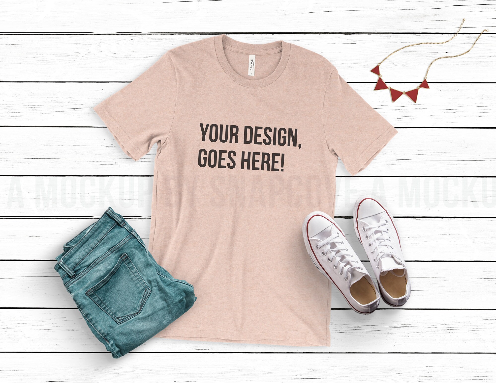 Download Heather Prism Peach T Shirt Mockup Bella Canvas 3001 | Etsy