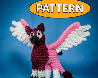 Gryphon Häkelanleitung: Drahtgebundener Amigurumi Baby Greif (PDF)