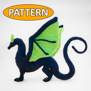 Dragon Crochet Pattern – DIGITAL PDF – Amigurumi dragon. Detailed, poseable, wired. Special DIY handmade gift for fantasy lovers.