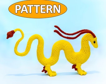 Eastern Dragon Crochet Pattern: Poseable Serpentine Amigurumi (PDF)