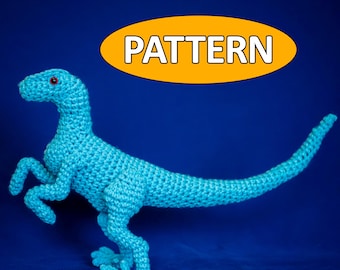 Velociraptor Crochet Pattern: Poseable Amigurumi Dinosaur (PDF)