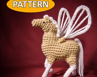 Pegasus Crochet Pattern: Wired Pixie Pony Amigurumi (PDF)