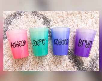 Personalized Color Changing Kids Stadium Cups | Toddler | Birthday Gift | Christmas Party | Stocking Stuffers | Girl | Boy | Party Favors