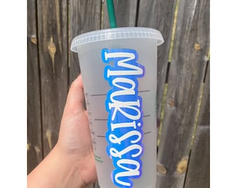 Personalized Tumbler | Starbuck Cold Cup | Birthday Gift | Bridesmaids | Name Straw Cup | School | Christmas | Stocking Stuffer for teens
