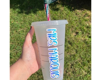 Personalized Mystery Color Changing Starbuck Cup | Iced Coffee | Tumbler | Custom Birthday Gift | Summer | Party | Vacation | Christmas