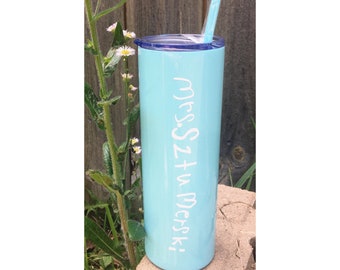 Teacher Personalized Tumbler | Handwritten Name | Kids | Elementary School | Back to School | Christmas Present | Daycare | Preschool | Bus