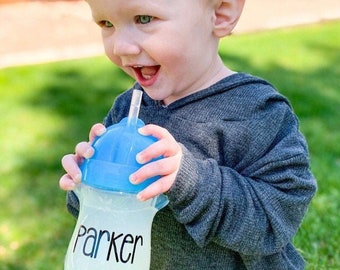 Personalized Munchkin Weighted Straw Sippy Cup | Name | Birthday Gift | Toddlers | Kids | Daycare | Preschool | Baby | Summer Vacation