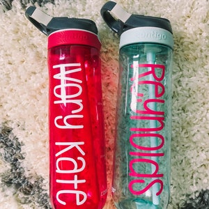 Custom Contigo Water Bottle 24oz, Personalized, Back to School, Teen, Birthday Gift, Gym, Teacher Gift, Kids, Summer, Graduation image 1