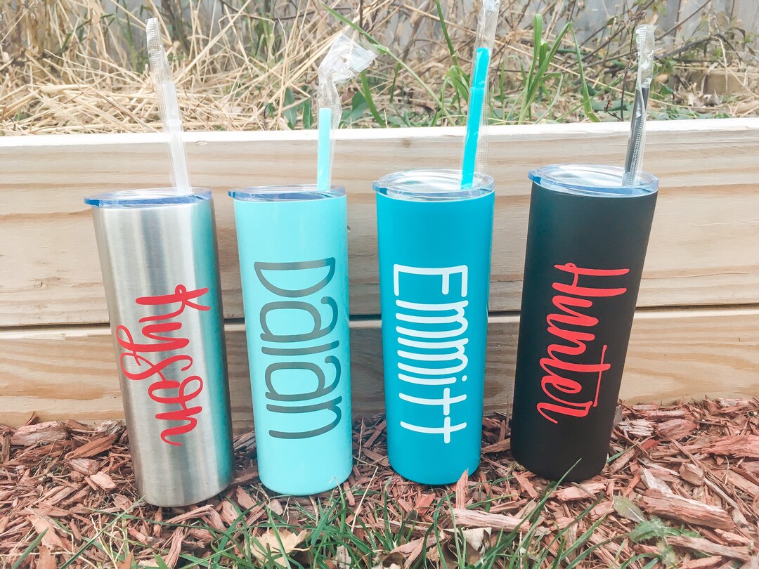 Add Your Own Name 20-30oz Skinny Tumbler Drinkware With Straw Souvenir