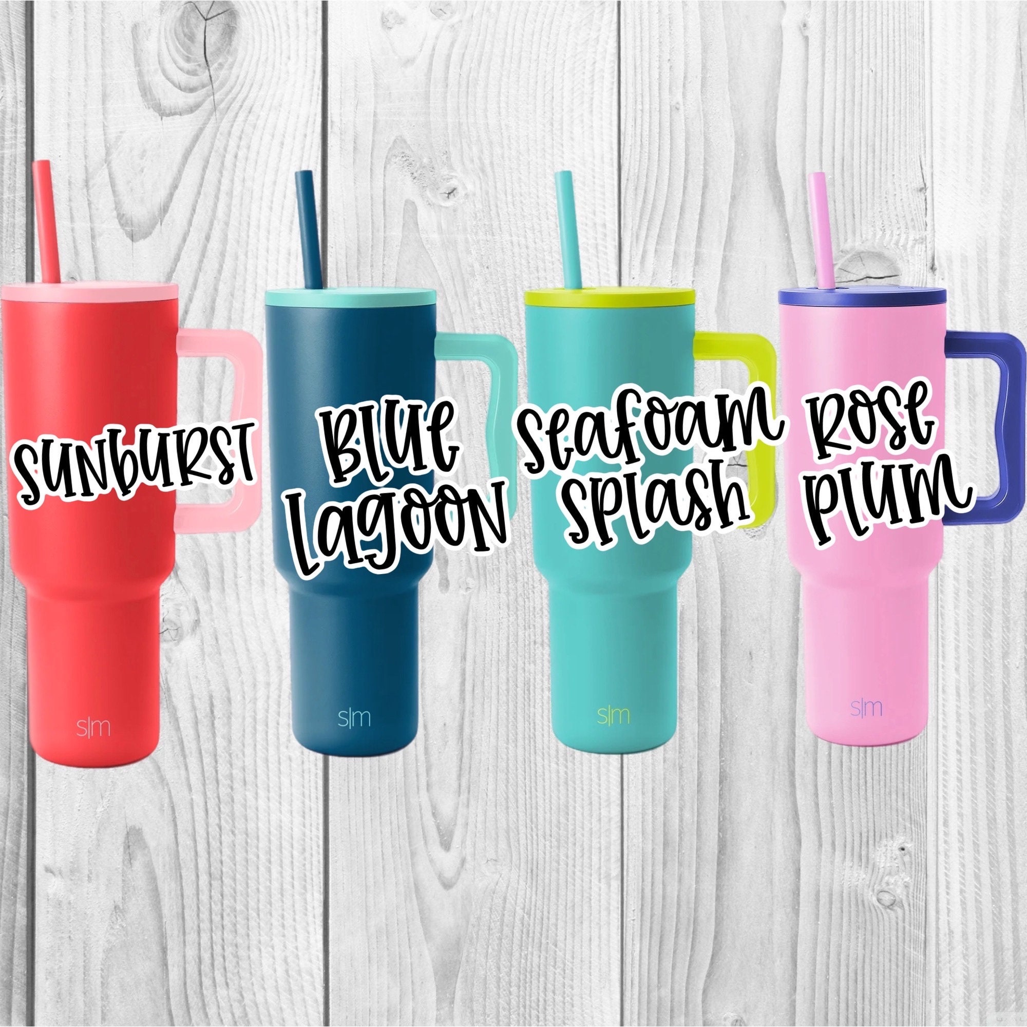 4 in Tumbler Name Decal for 40 Oz or 30 Oz Simple Modern Tumbler,  Personalized Name Sticker for Water Bottle, Large Cup With Handle 