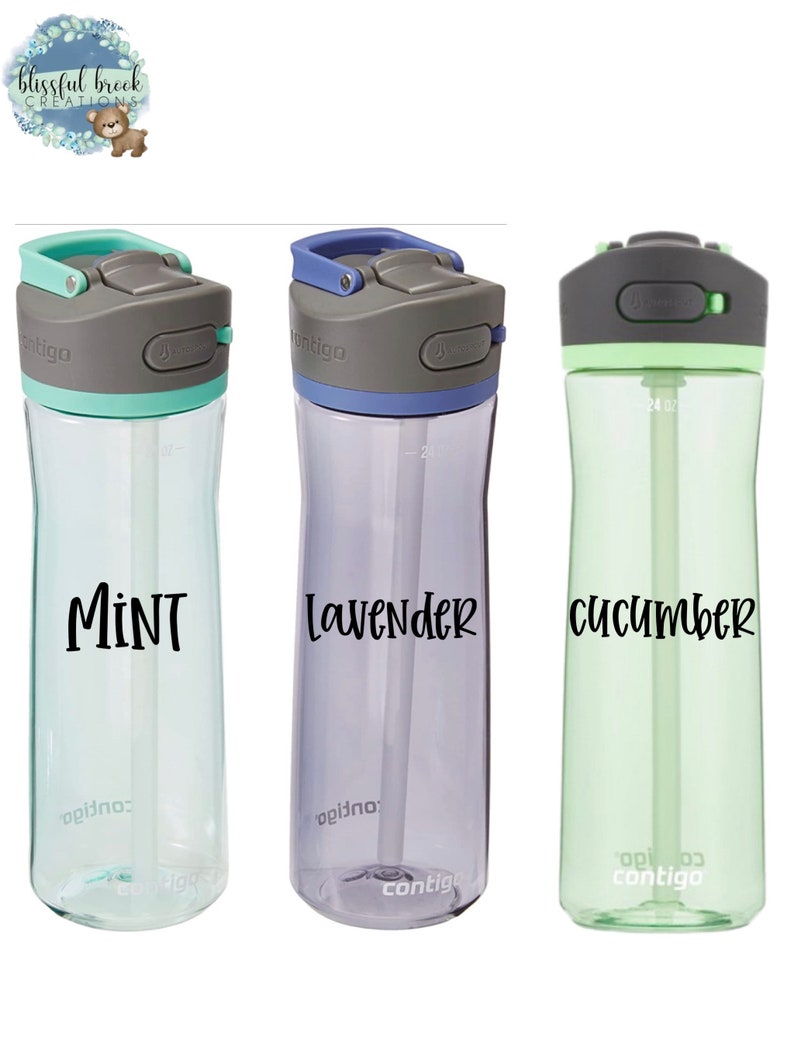 Custom Contigo Water Bottle 24oz Personalized School Work Etsy