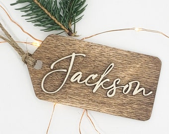 Stocking Tags, Personalized Stocking Tags, Wooden Stocking Tags, Stocking Name Tags, Wooden Gift Tags, Gift Name Tags, Christmas Gift Tags