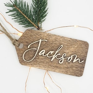 Stocking Tags, Personalized Stocking Tags, Wooden Stocking Tags, Stocking Name Tags, Wooden Gift Tags, Gift Name Tags, Christmas Gift Tags