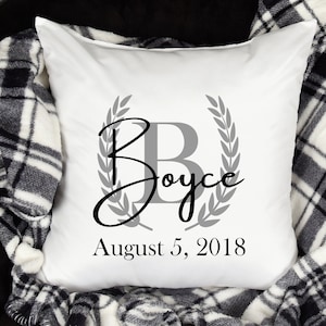 Housse de coussin personnalisée, coussin personnalisé, coussin de ferme personnalisé, taie d&#39;oreiller monogramme, coussin personnalisé
