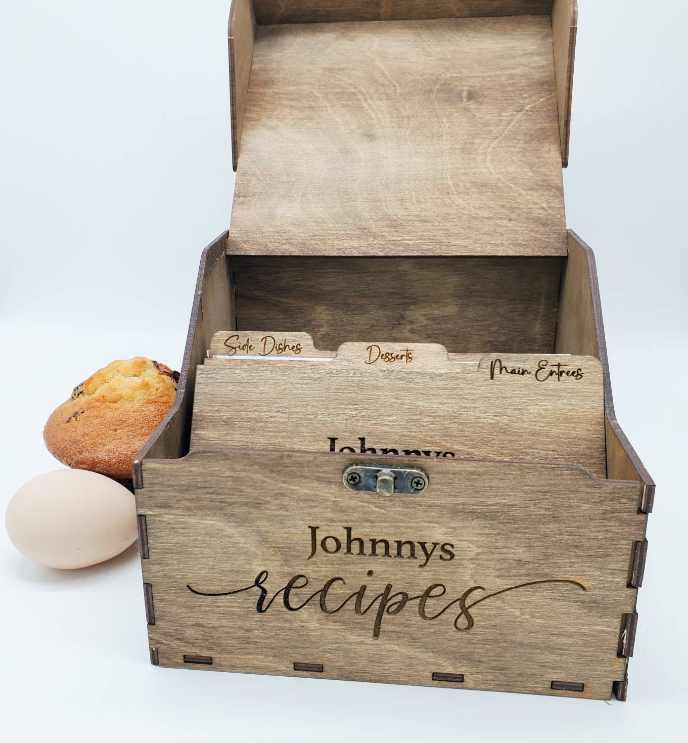 Custom Engraved Recipe Box With Dividers, Personalized Recipe Card Box,  Wood Custom Recipe Box for 3x5, 4x6, 5x7 Cards 