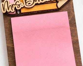 Porta notas adhesivas personalizado con el nombre del profesor, agradecimiento al profesor, regalo de fin de curso de un estudiante