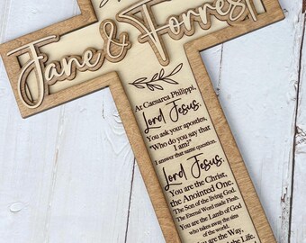Personalized Cross, Custom Christian Cross, Perzonalized Christian Gift, Baptism Gift, Custom Christening Gift, Confirmation, Cross Decor