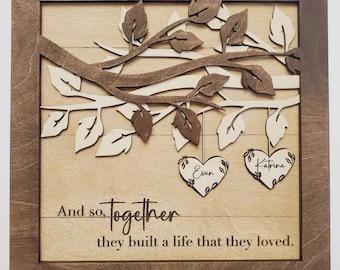 Personalized Wooden Sign, Personalized Anniversary Name Sign, Couples Custom Wood Sign