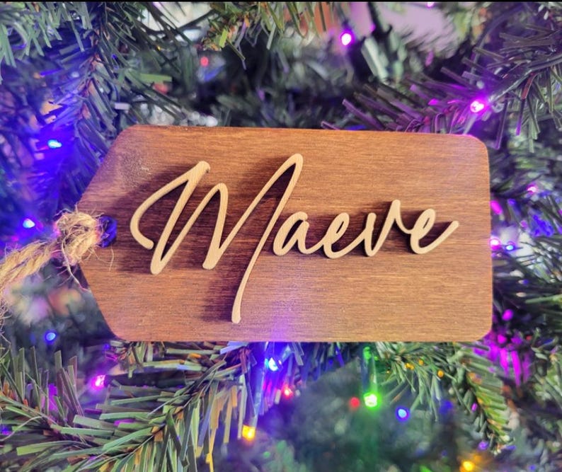 Personalized Wooden Name Tags, Custom Wood Labels for Gifts & Home ...