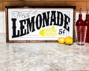 Farmhouse Lemon Decor, Farmhouse Lemonade Sign, Farmhouse Kitchen Sign, Farmhouse Kitchen Decor, Lemon Wall Art, Farmhouse Decor, Lemonade