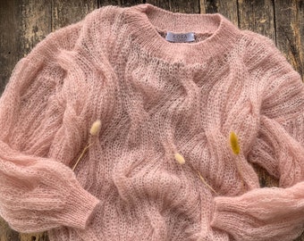 Mohair sweater women. Mohair powder pink women's sweater. Mohair Sweater. handknitted sweater. oversize women's pullover