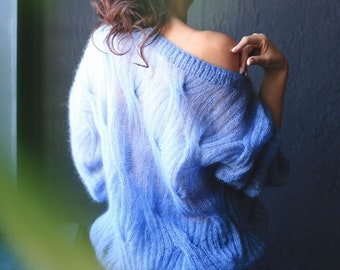 Mohair sweater women. Mohair cable knit women sweater. Mohair Sweater. handknit sweater. oversize women's pullover