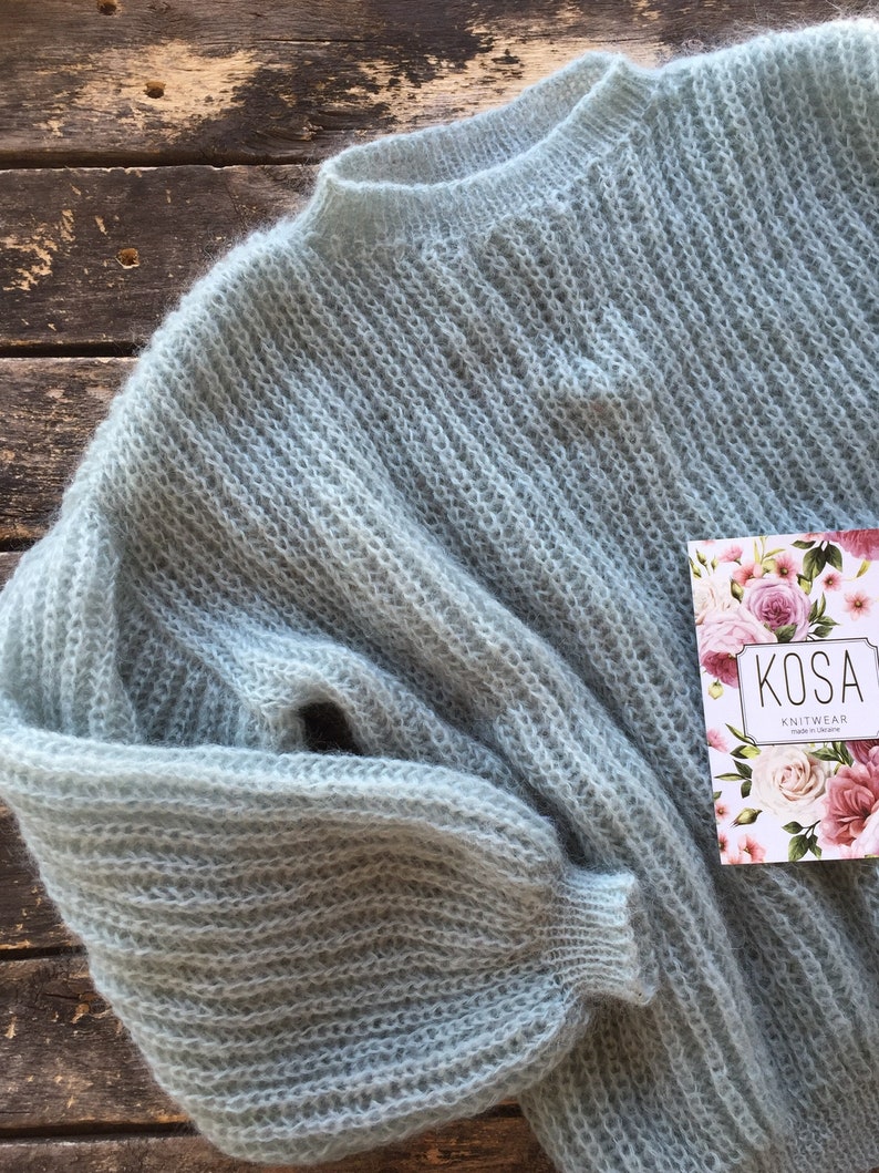 Mohair Sweater Alpaca sweater Mohair sweater women Weightlessness sweater Women\u2019s knitwear Mohair blue women/'s sweater Blue sweater