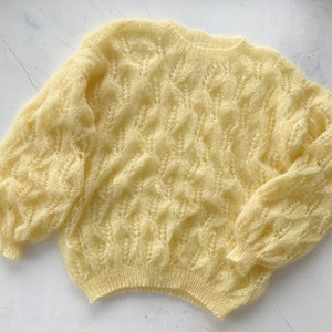 Mohair women sweater. Mohair yellow women's sweater. Mohair Sweater. Mohair pullover. Pink pullover. bridal sweater image 6