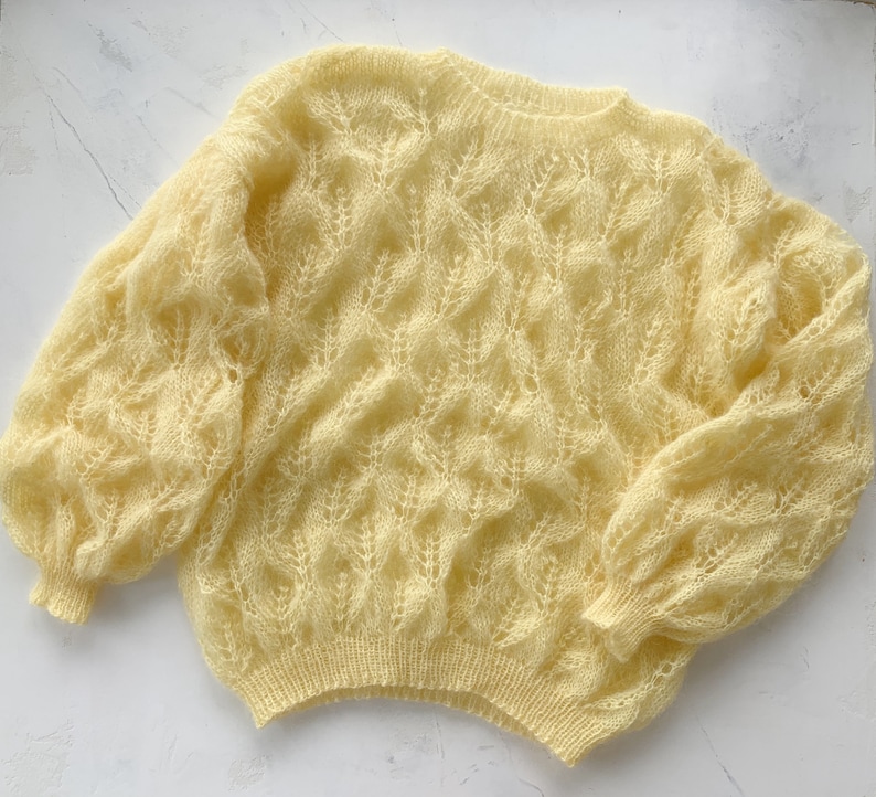 Mohair women sweater. Mohair yellow women's sweater. Mohair Sweater. Mohair pullover. Pink pullover. bridal sweater image 6