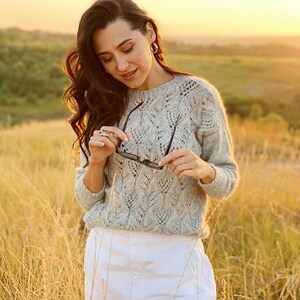 Suéter de alpaca gris para mujer. Suéter de boda de alpaca y lana merino. Suéter para mujer. Suéter de alpaca. Suéter de alpaca. imagen 7