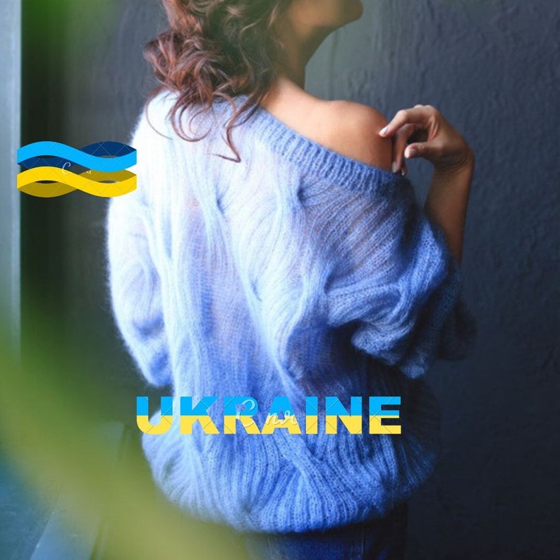 Mohair sweater women. Mohair cable knit women sweater. Mohair Sweater. handknit sweater. oversize women's pullover image 2