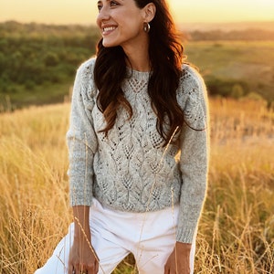 Suéter de alpaca gris para mujer. Suéter de boda de alpaca y lana merino. Suéter para mujer. Suéter de alpaca. Suéter de alpaca. imagen 5