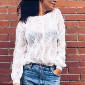 Mohair sweater women. Mohair grey women&#39;s sweater. Mohair Sweater. handknitted sweater. oversize women&#39;s pullover