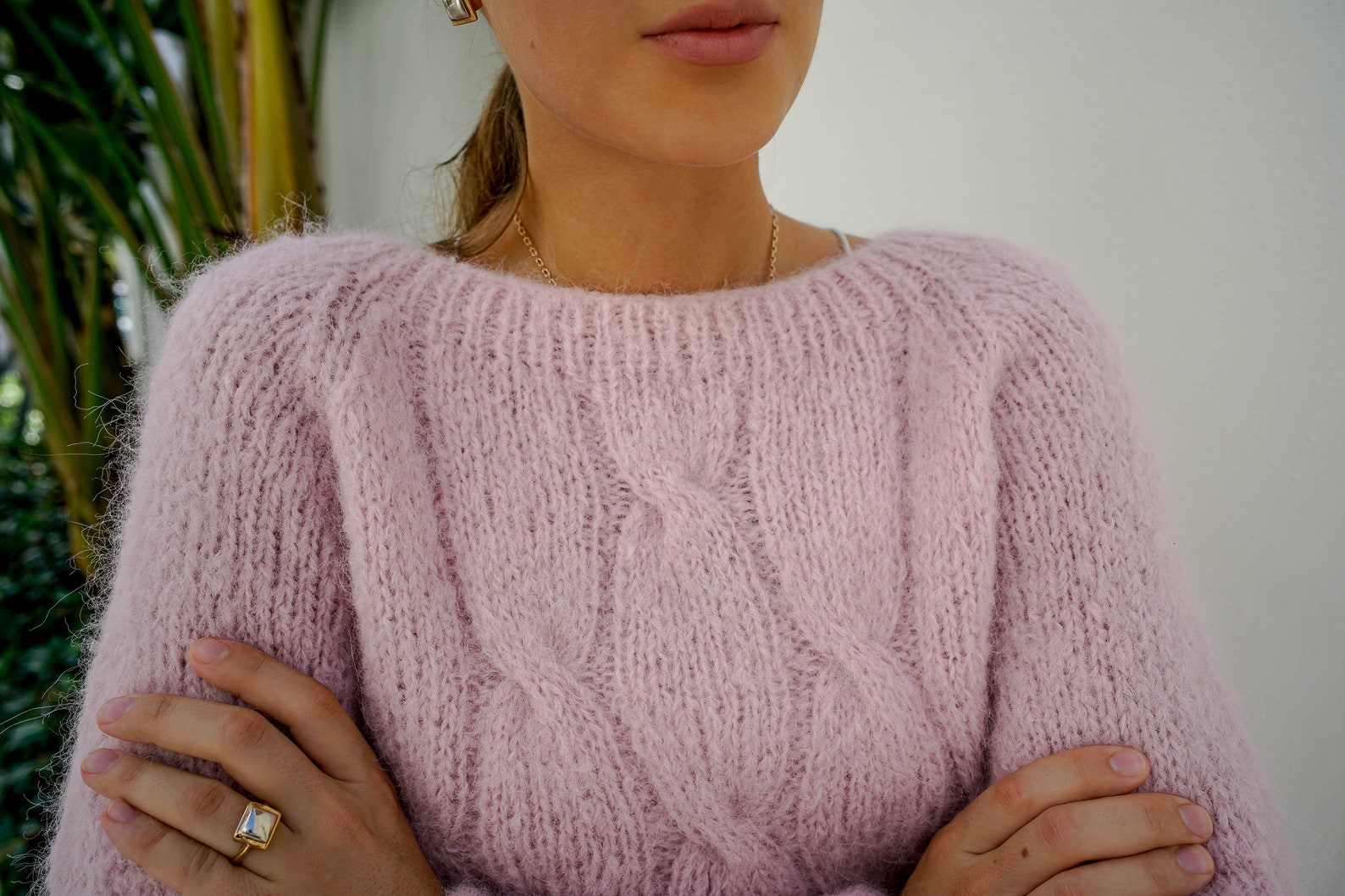 Pull Femme SHUPACA En Laine D’alpaca - Manches Courtes Battantes, Taille L, Gris - Tricot épais