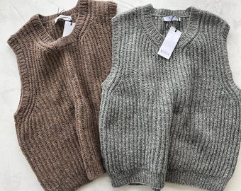Chunky Handknit Merino Wool Vest – Geelong Wool Slipover