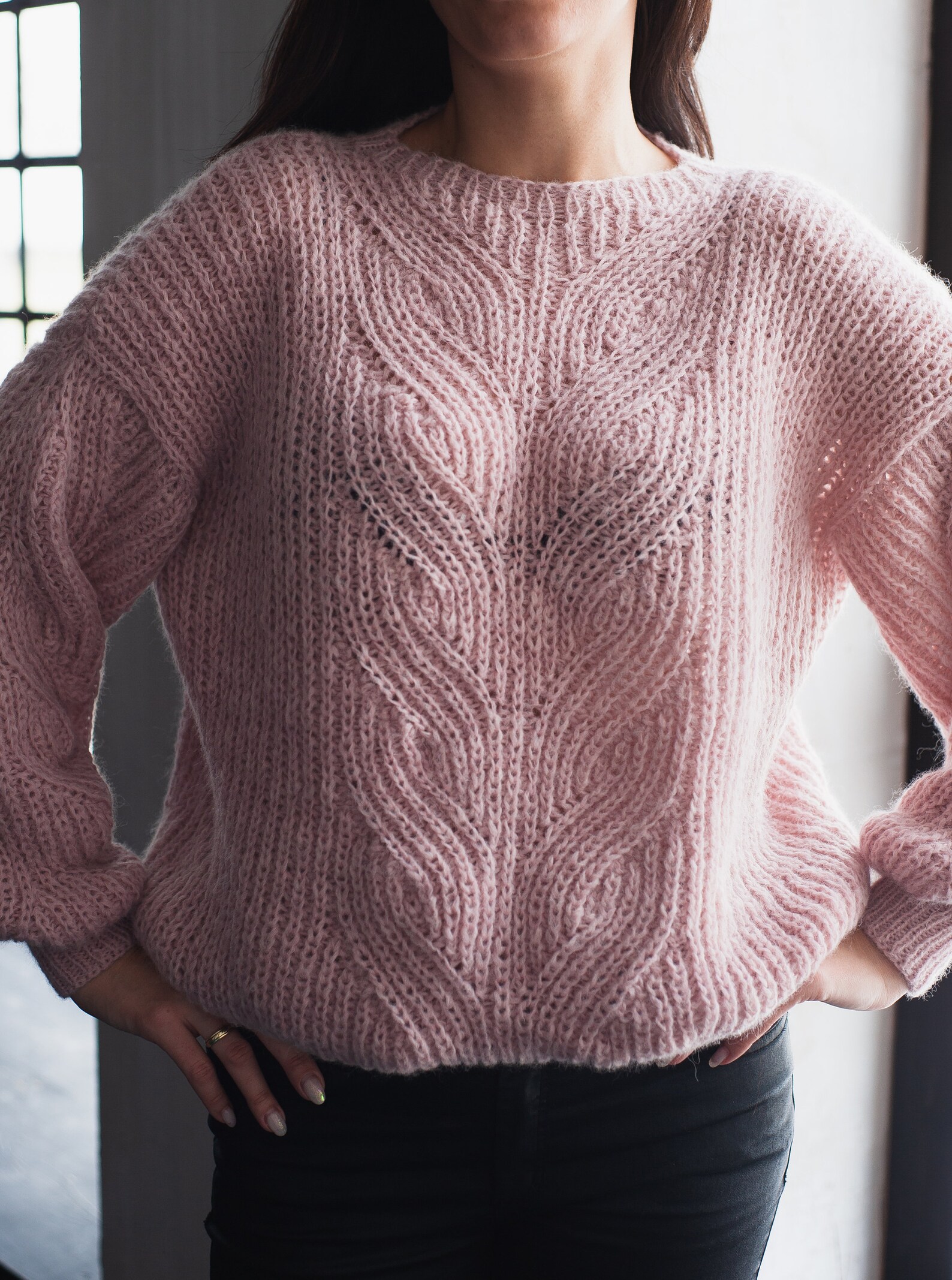 Pink Alpaca Sweater. Alpaca Women Sweater. Handknit Alpaca Sweater ...