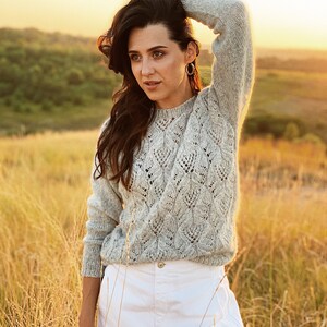 Suéter de alpaca gris para mujer. Suéter de boda de alpaca y lana merino. Suéter para mujer. Suéter de alpaca. Suéter de alpaca. imagen 3
