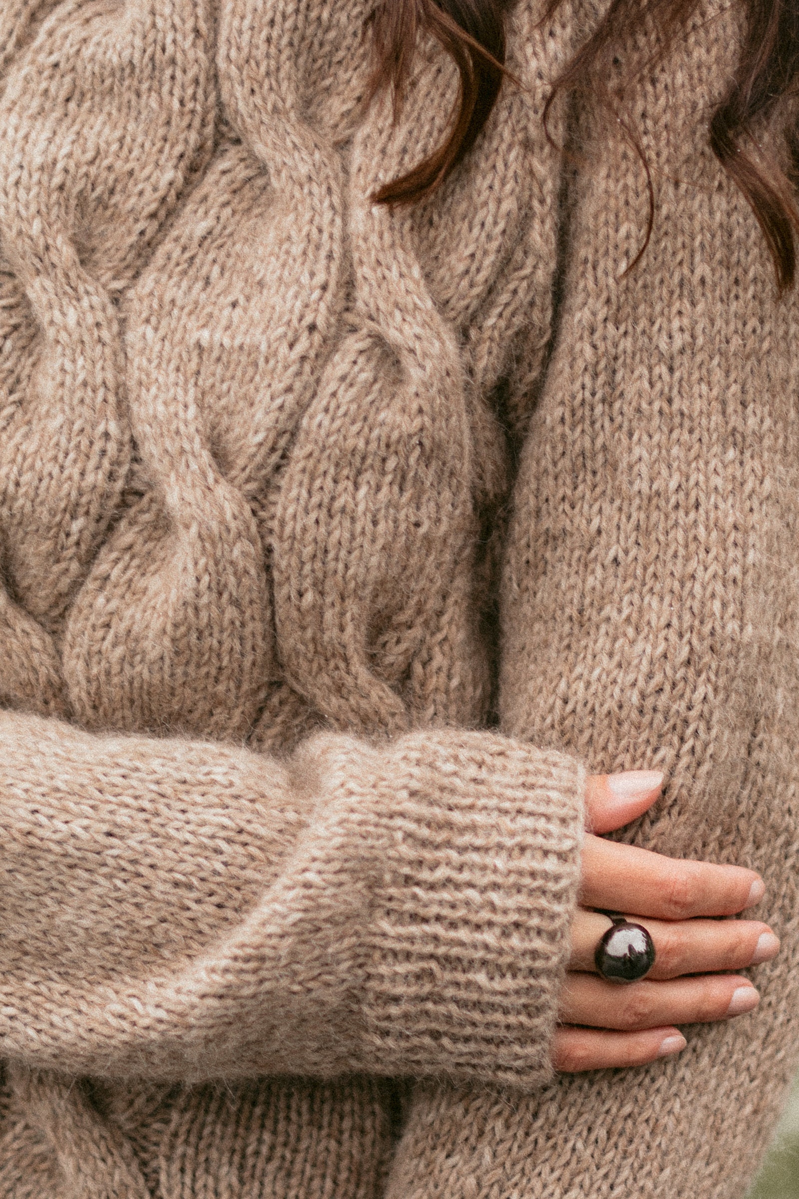 CANELLA BEIGE TEXTURED ALPACA-WOOL BLOUSE