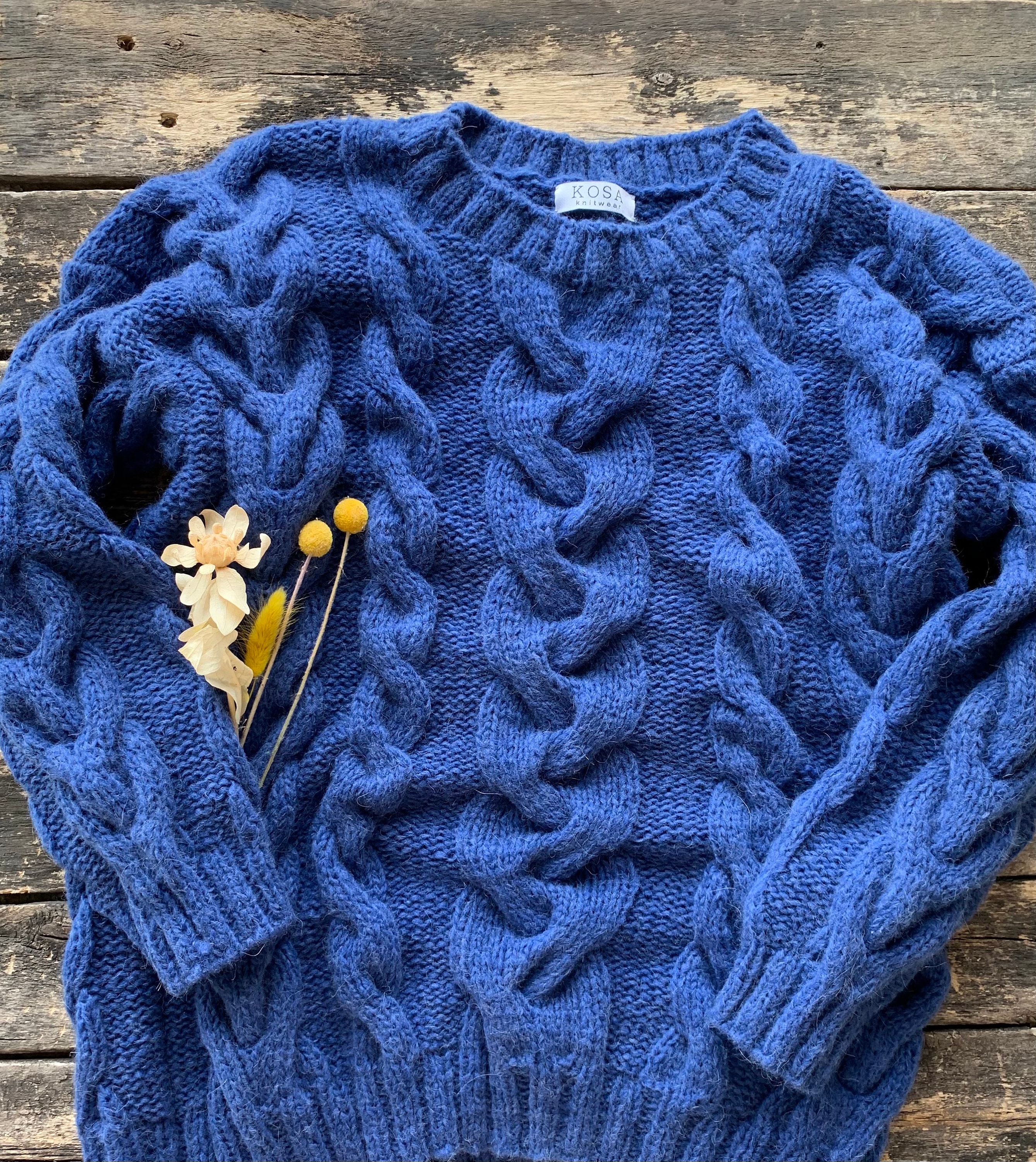 Berry Cable Knit Women Sweater. Alpaca Womens Sweater