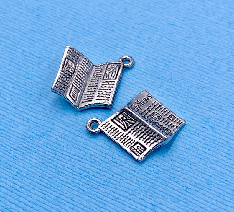 Lot 2 Pewter City Newspaper Charm Newspaper Pewter Charm Etsy