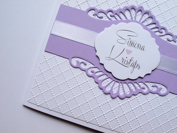 Embossed Delicate Wedding Invitations With Satin Ribbon Etsy