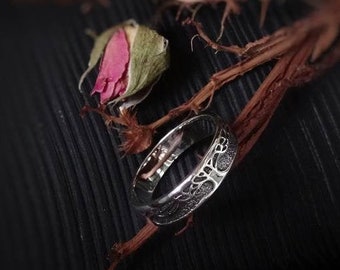 Yggdrasil World Tree 925 Sterling Silver rings Family Tree of Life Norse jewelry Woodland Nature Ring Tree Branch Pagan Viking band handmade