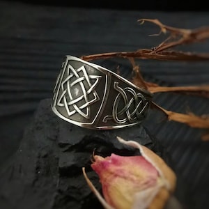 Celtic man ring 925 Sterling Silver Nordic Jewelry Slavic protection symbol Pagan jewelry Brass ring Viking ring Norse man ring Mans ring