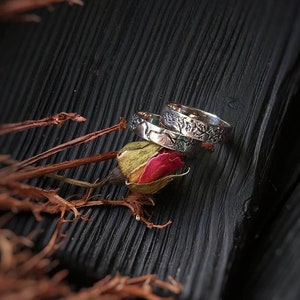 Tree Branch Ring for twins Wedding Rings 925 Sterling Silver jewelry Family Tree Nature Ring Pagan band Tree of Life Ring Woodland bands