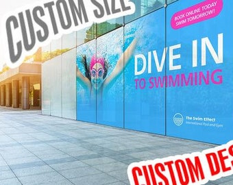 Custom Perforated Sign Decal, One Way Vision Foil, Perforated One Way Vision Window Adhesive Vinyl Film, Building Window Wrap