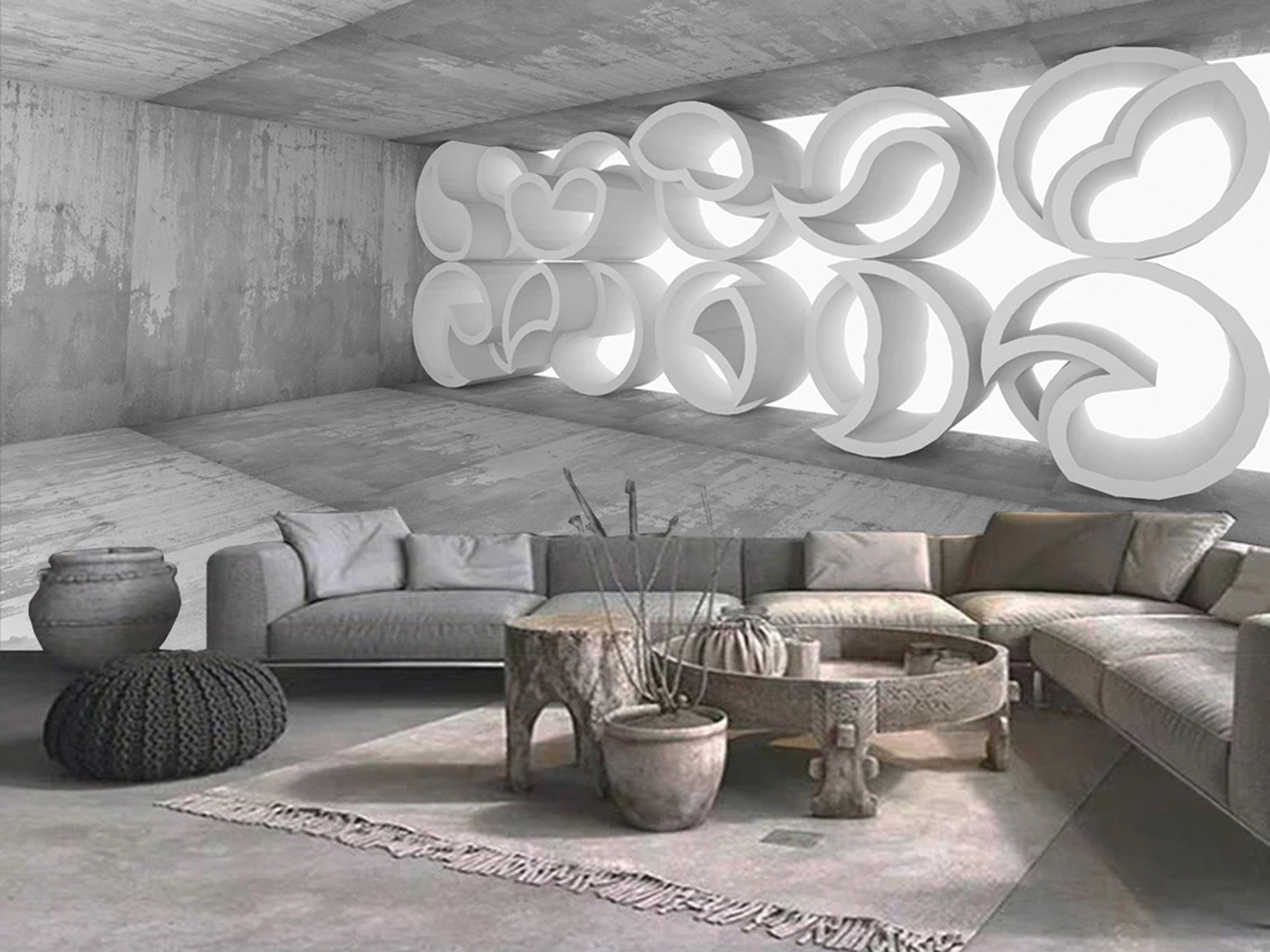 3D Wallpaper Modern 3D Spherical Geometry Space Photo