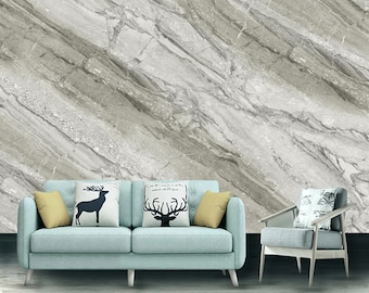 Gray Marble Texture Wallpaper: Stone Wall Mural