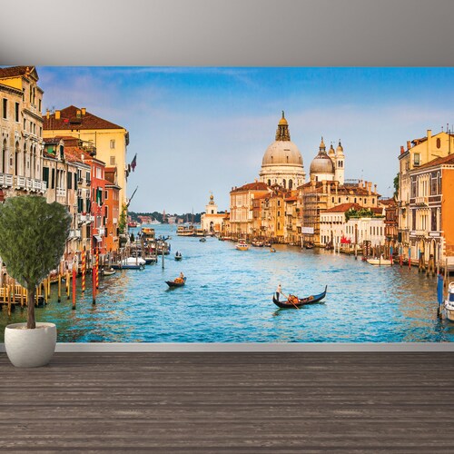 Wallpaper Mural City Venice Oil Paint Looking Italy Wall Mural Etsy