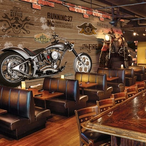 Carta da parati Vintage Effective Motorcycle Wall Art, Murale