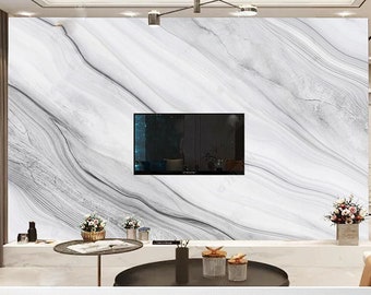 Gray Marble Peel and Stick Wallpaper: Removable Vinyl Wall Decor